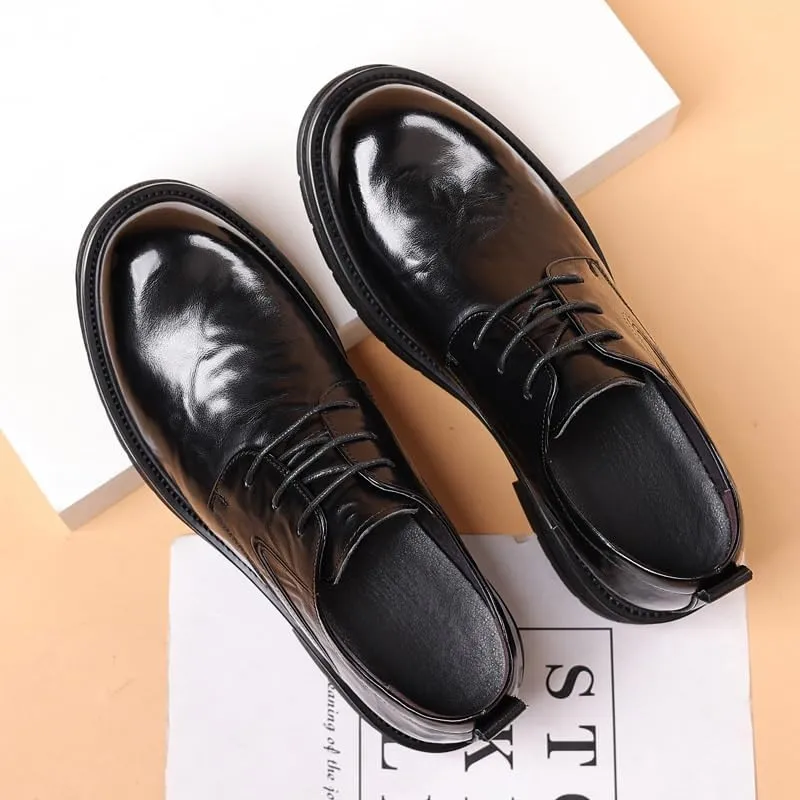 Mens Lace Up Dress Shoes Fashion Casual Classic Pointed-Toe Formal Shoes
