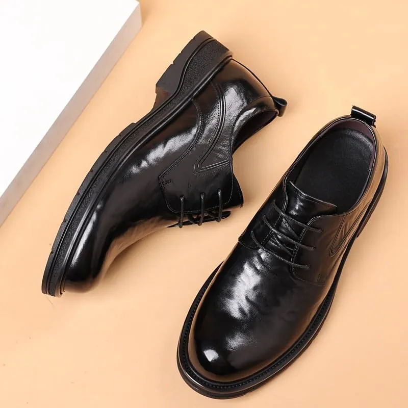 Mens Lace Up Dress Shoes Fashion Casual Classic Pointed-Toe Formal Shoes