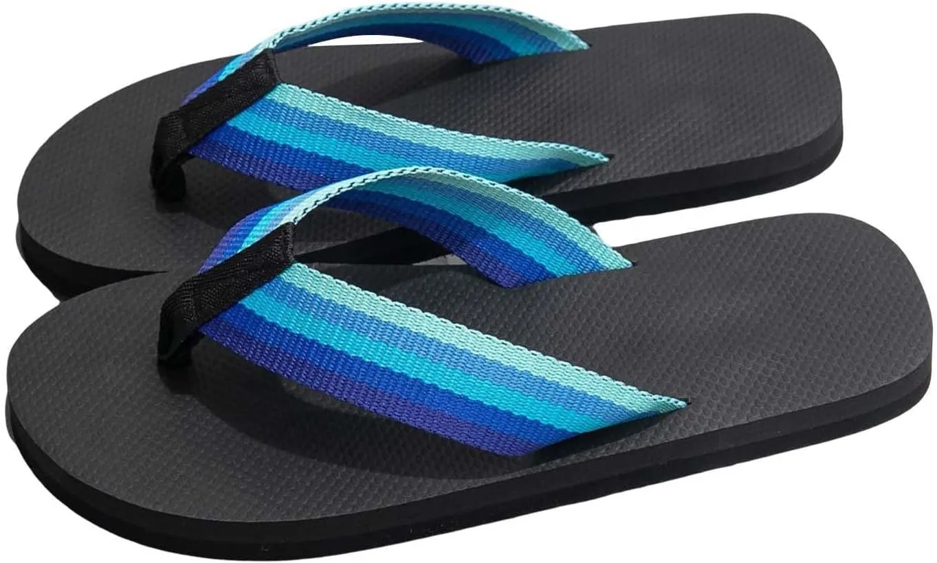 Men's Leather Flip Flops Summer Beach Pool Water Thong Sandals Arch Support Waterproof Rubber Women's Slippers Booties