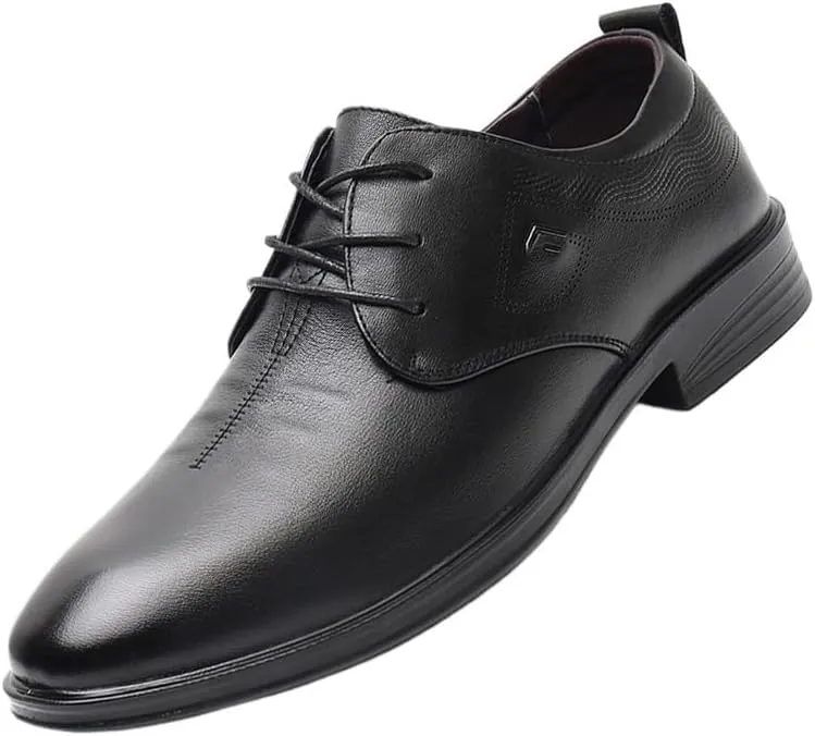 Mens Leather Shoes Modern Non Slip Casual Business Work Formal Shoes Trends Slip On Pointed Toe Classic Formal Business Shoes(10)