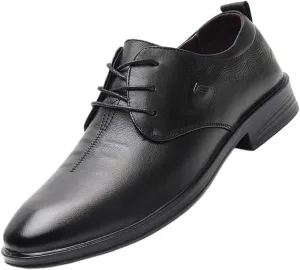 Mens Leather Shoes Modern Non Slip Casual Business Work Formal Shoes Trends Slip On Pointed Toe Classic Formal Business Shoes(10)