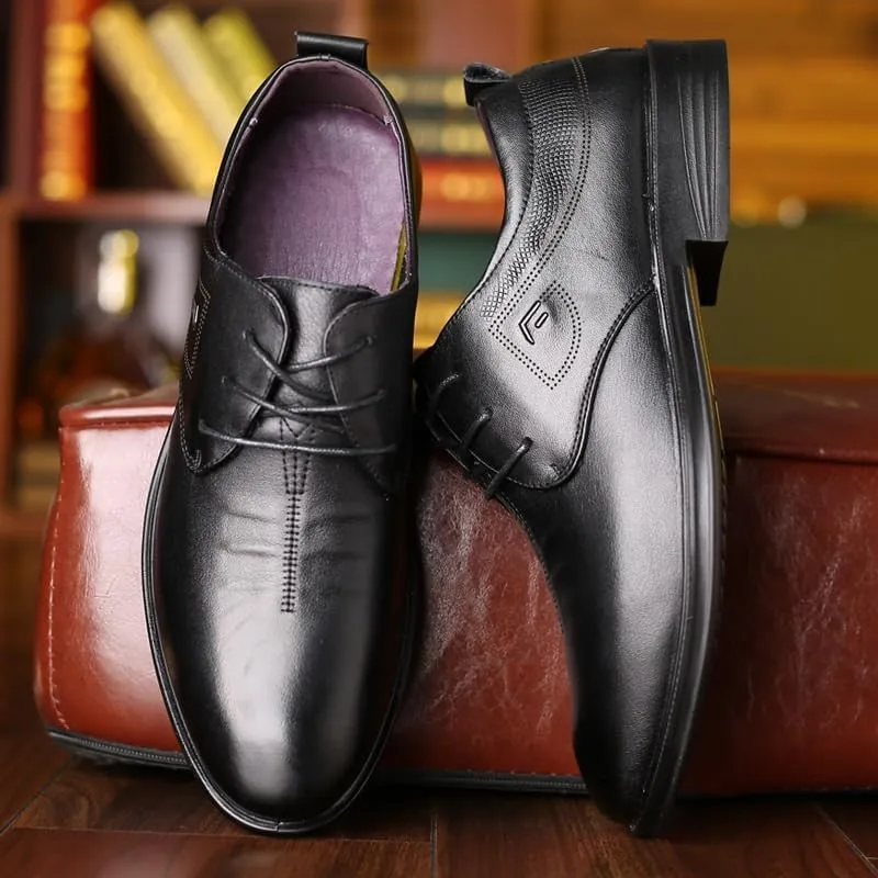 Mens Leather Shoes Modern Non Slip Casual Business Work Formal Shoes Trends Slip On Pointed Toe Classic Formal Business Shoes(10)