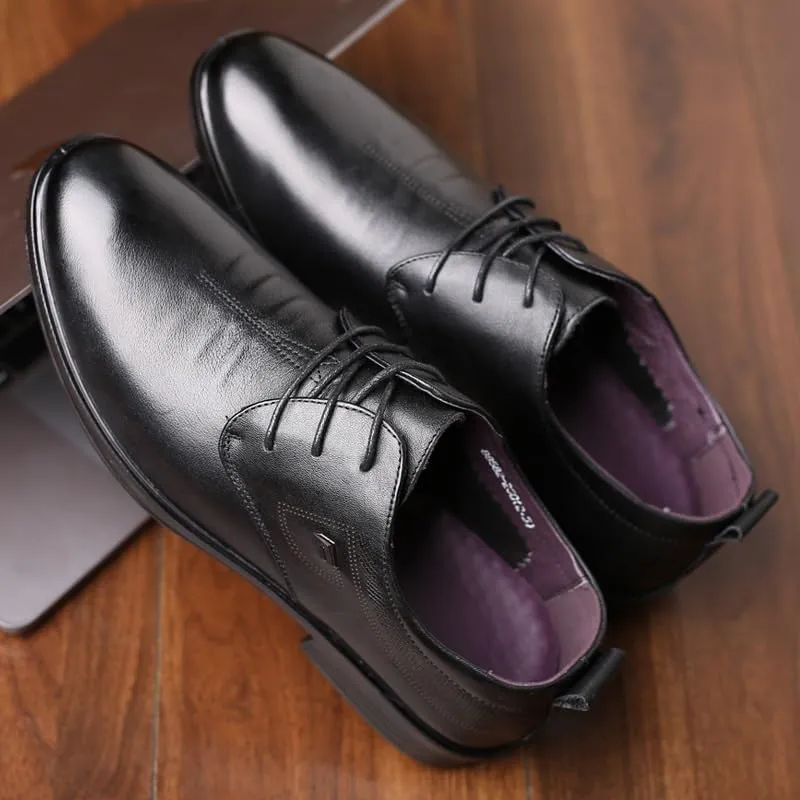 Mens Leather Shoes Modern Non Slip Casual Business Work Formal Shoes Trends Slip On Pointed Toe Classic Formal Business Shoes(10)