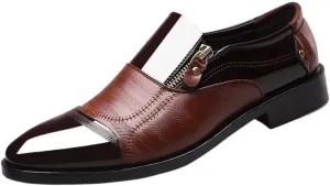 Men's Luxury Leather Oxford Shoes, Breathable Patent Leather Formal Shoes for Office, Wedding & Business, Plus