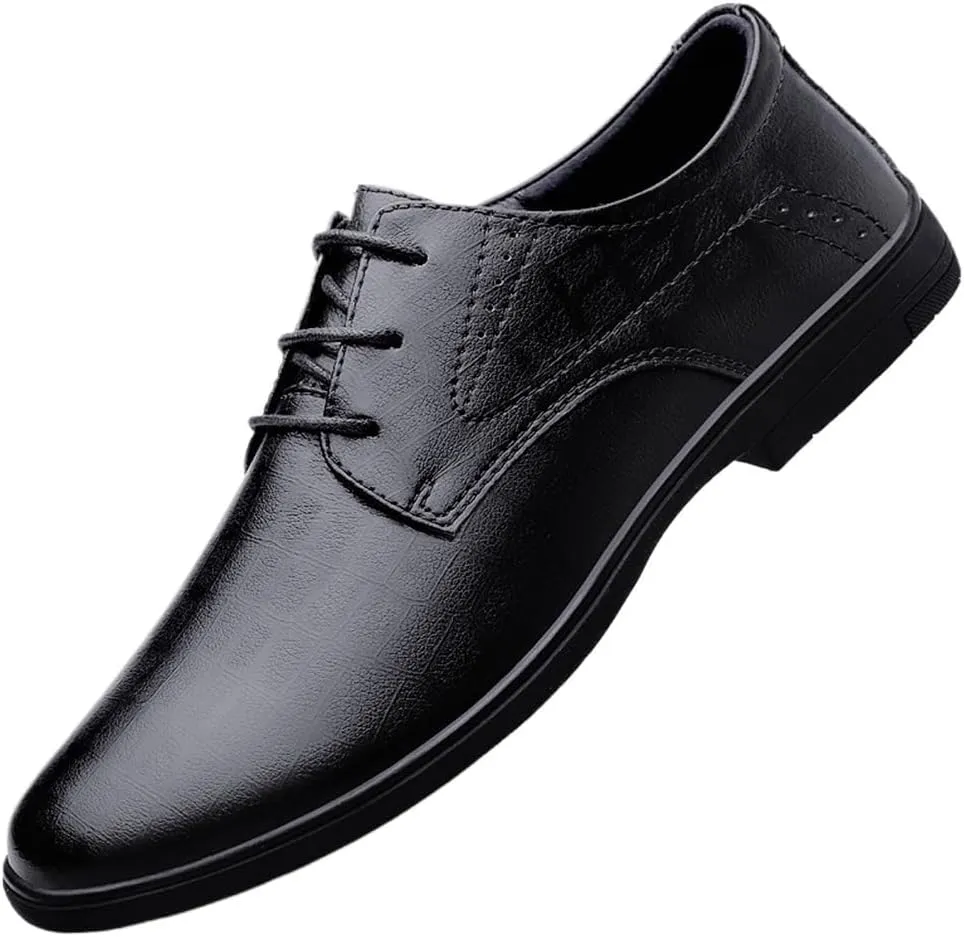 Men's Oxfords Patent Leather Lace Up Casual Patent Leather Derby Shoes Fashion Breathable Classic Dress Shoes for Men