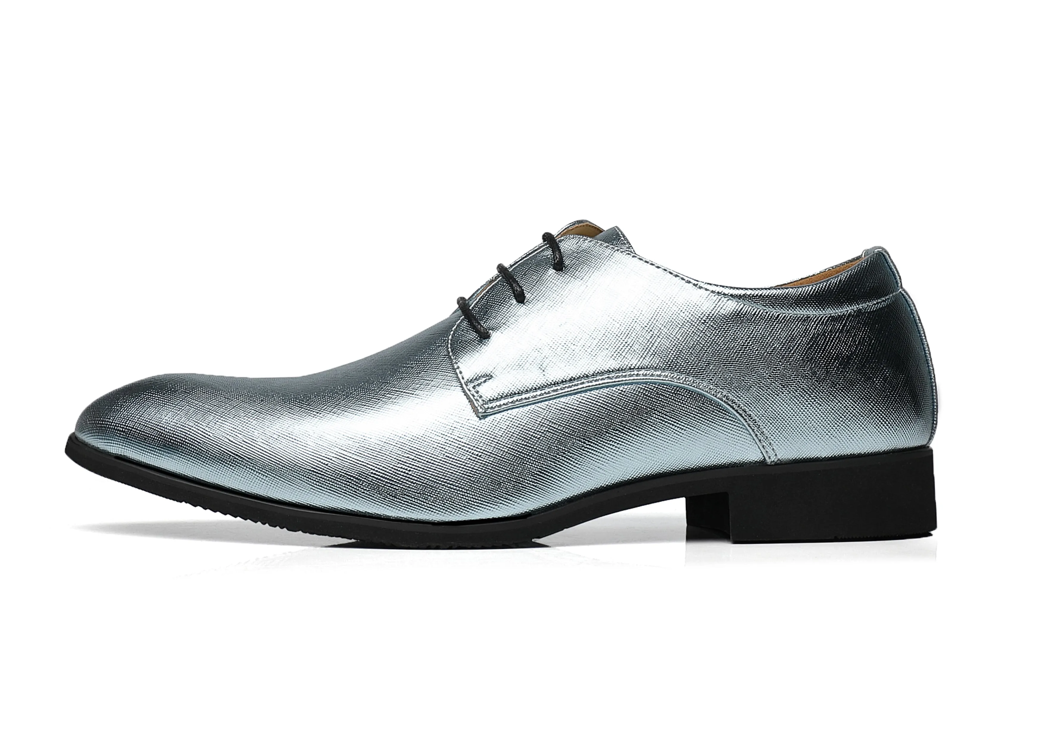 Men's Plain Matte Leather Derby Shoes