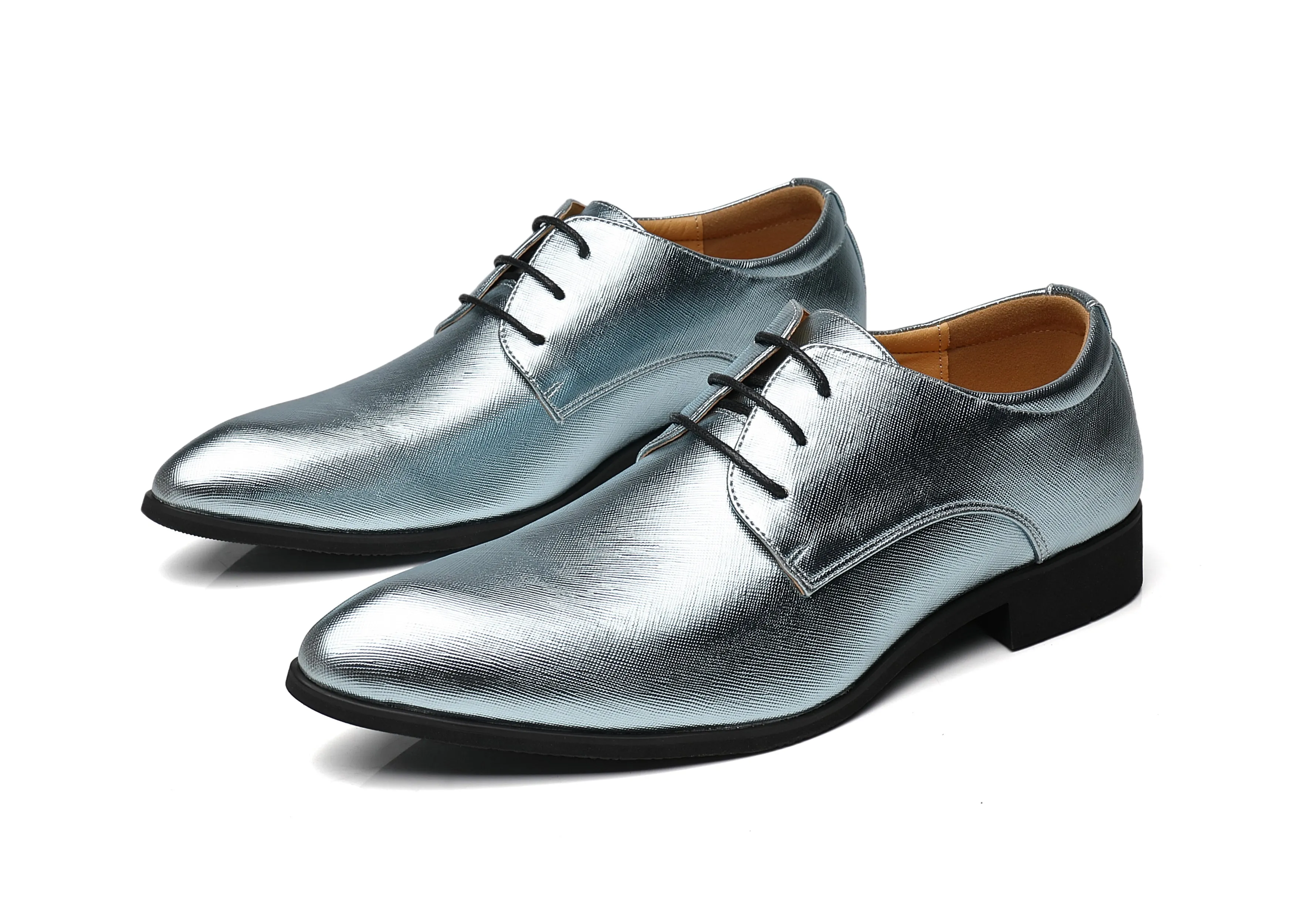 Men's Plain Matte Leather Derby Shoes