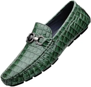 Mens Sport Oxford Shoes Leather Dress Shoes Lightweight Business Casual Shoes for Office Comfortable(Green,10)
