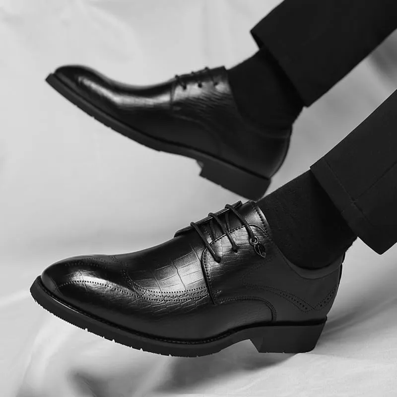 Men's Tuxedo Dress Shoes Casual Business Oxford Dress Shoes for Men Slip On Pointed Toe Derbys Shoes(10)