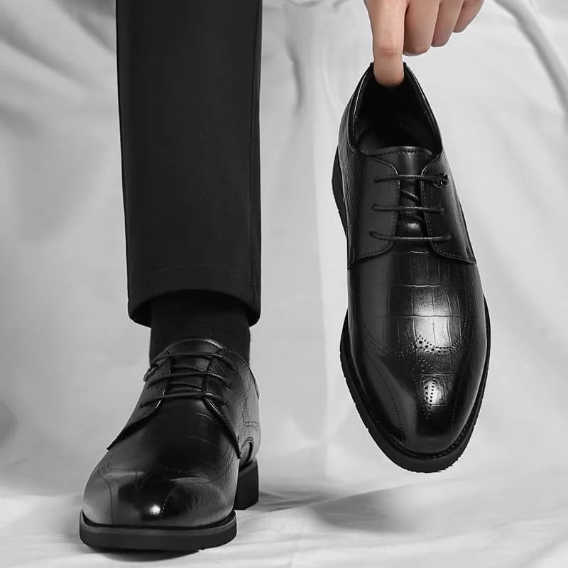 Men's Tuxedo Dress Shoes Casual Business Oxford Dress Shoes for Men Slip On Pointed Toe Derbys Shoes(10)