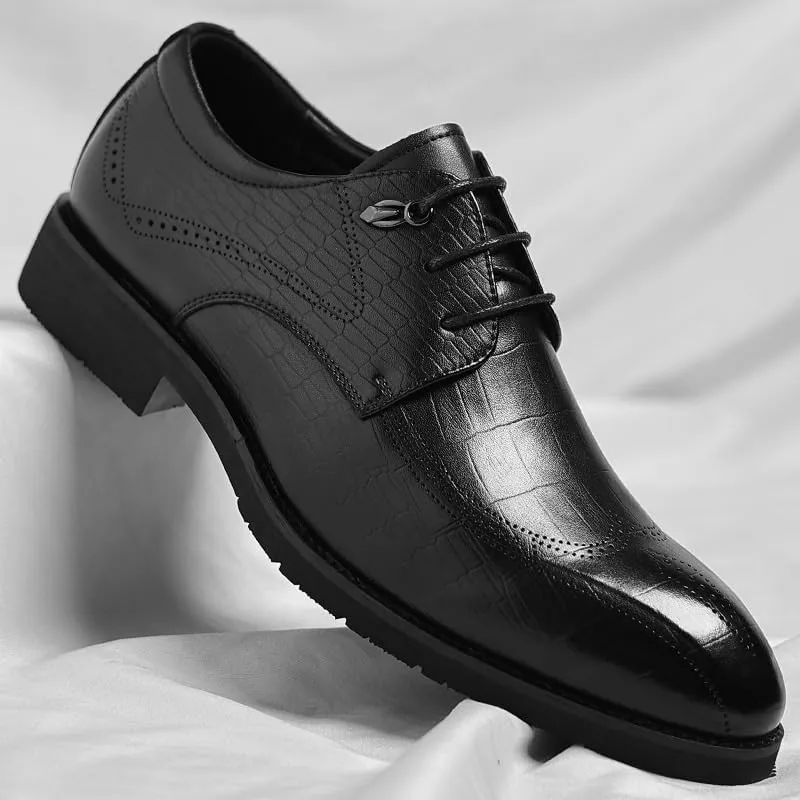 Men's Tuxedo Dress Shoes Casual Business Oxford Dress Shoes for Men Slip On Pointed Toe Derbys Shoes(10)