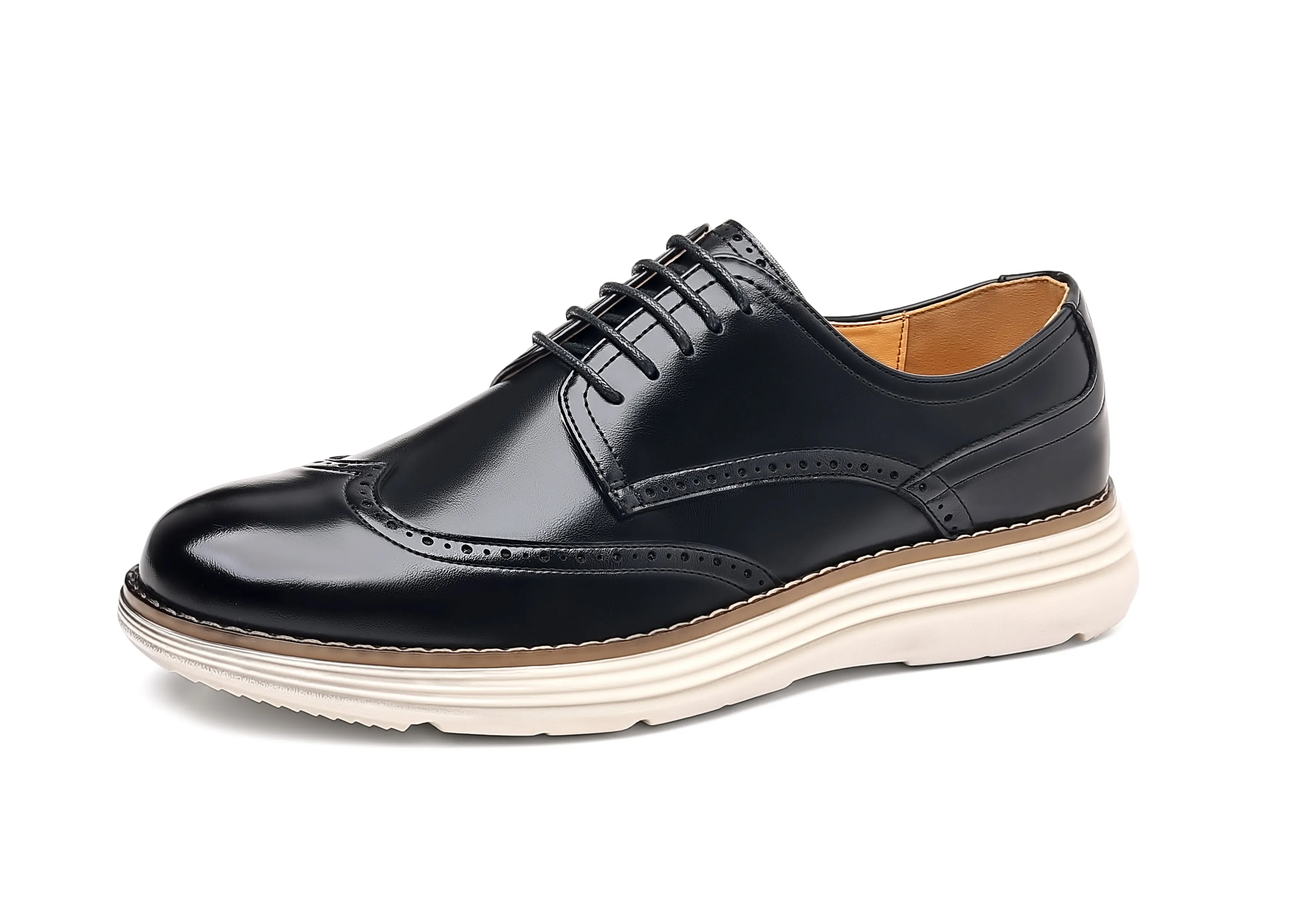 Men's Wingtip Leather Derby Shoes