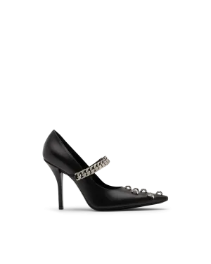 Metal-Detailed Leather Pumps