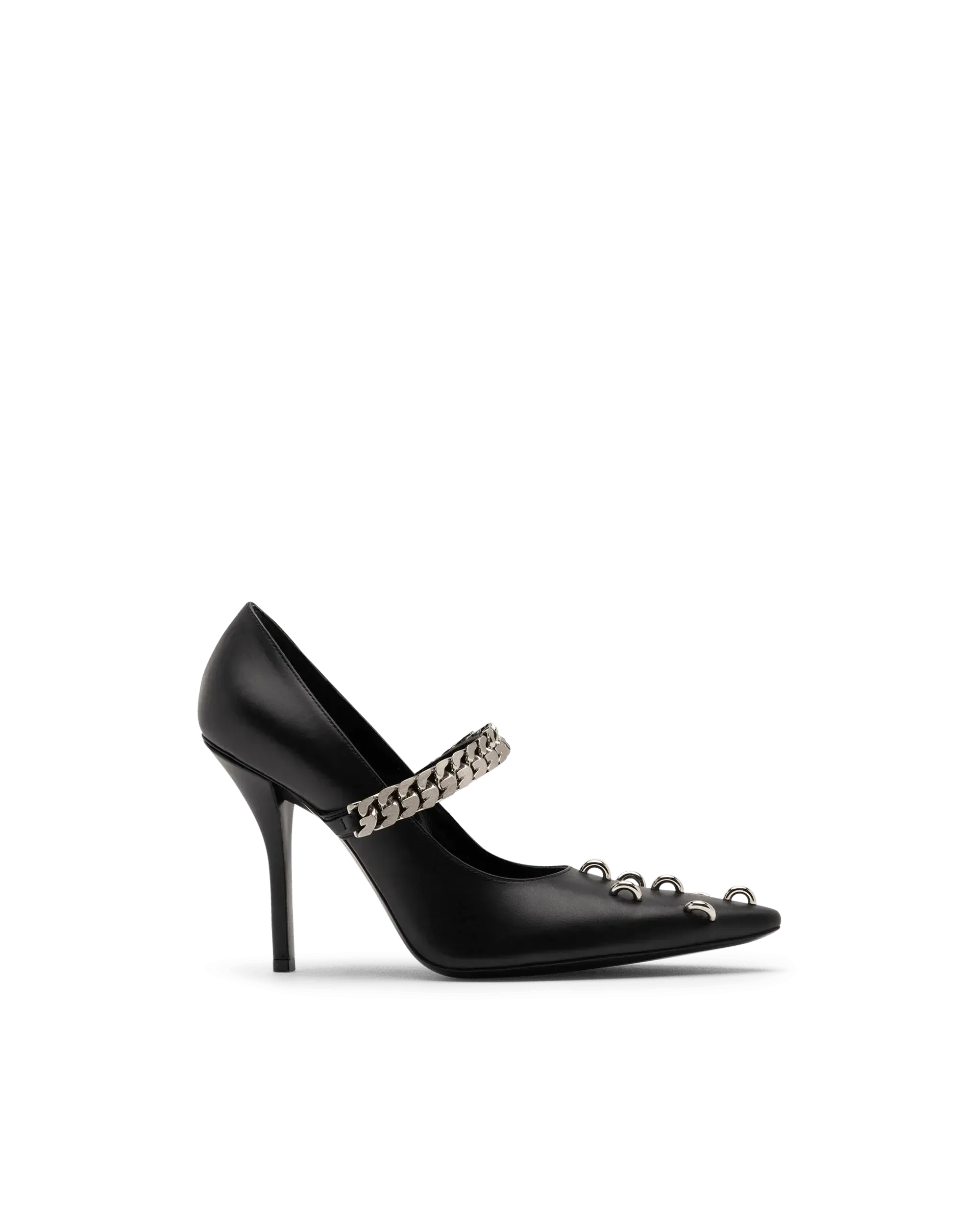 Metal-Detailed Leather Pumps