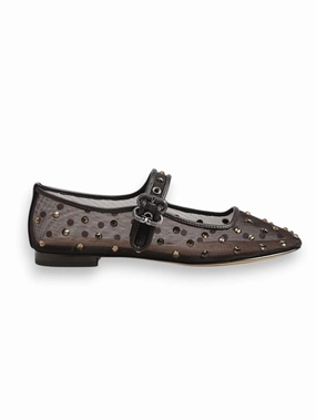 Anti   Blister Michaela Shine Mary Jane Flat - Cafe Noir Mesh Fabric