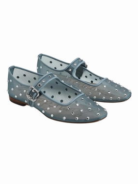 Michaela Shine Mary Jane Flat - Coastal Blue Shock absorption tech Seamless Toe Box Bold Look Michaela Shine Mary Jane Flat - Coastal Blue