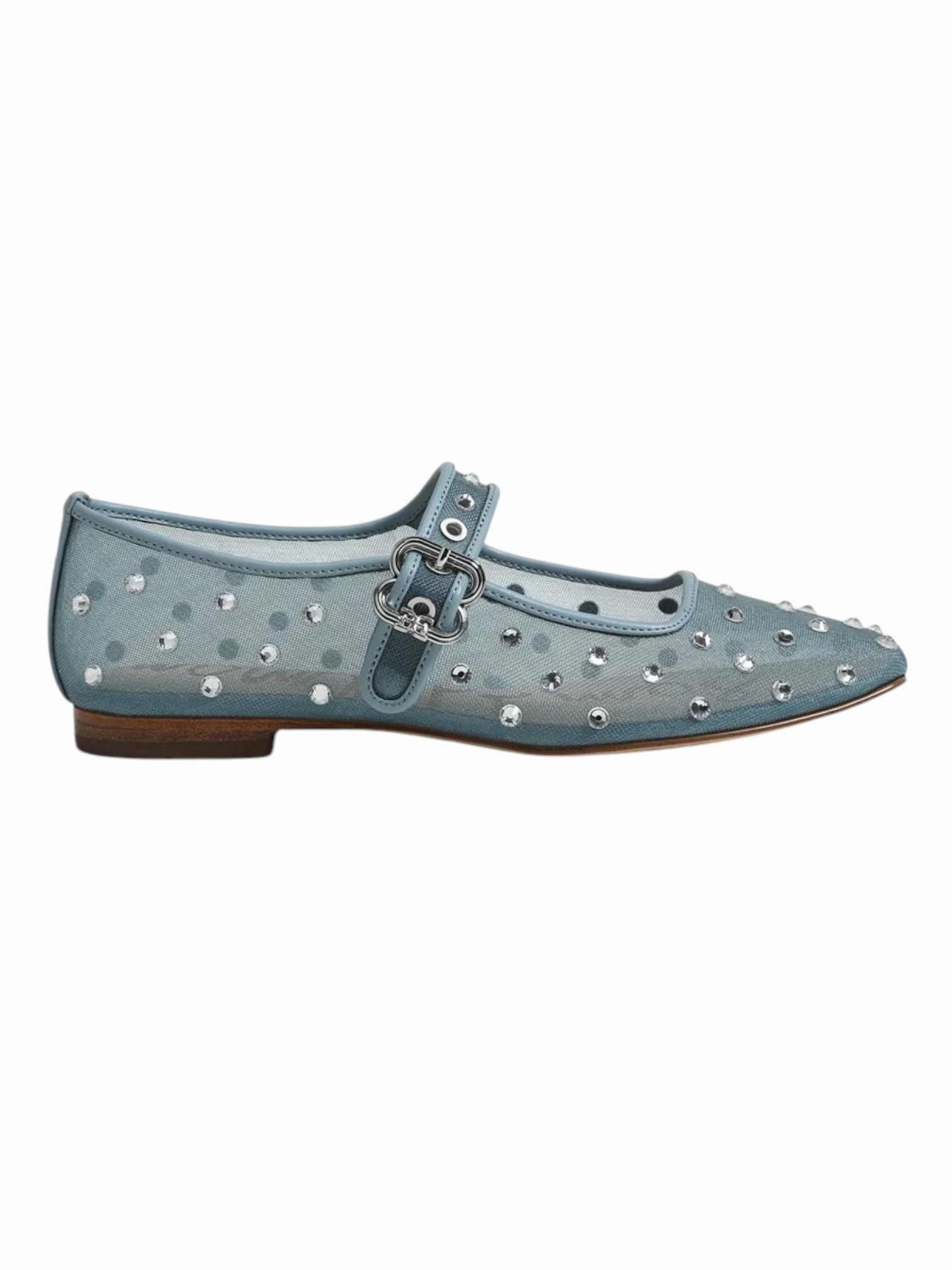 Michaela Shine Mary Jane Flat - Coastal Blue Fall Travel