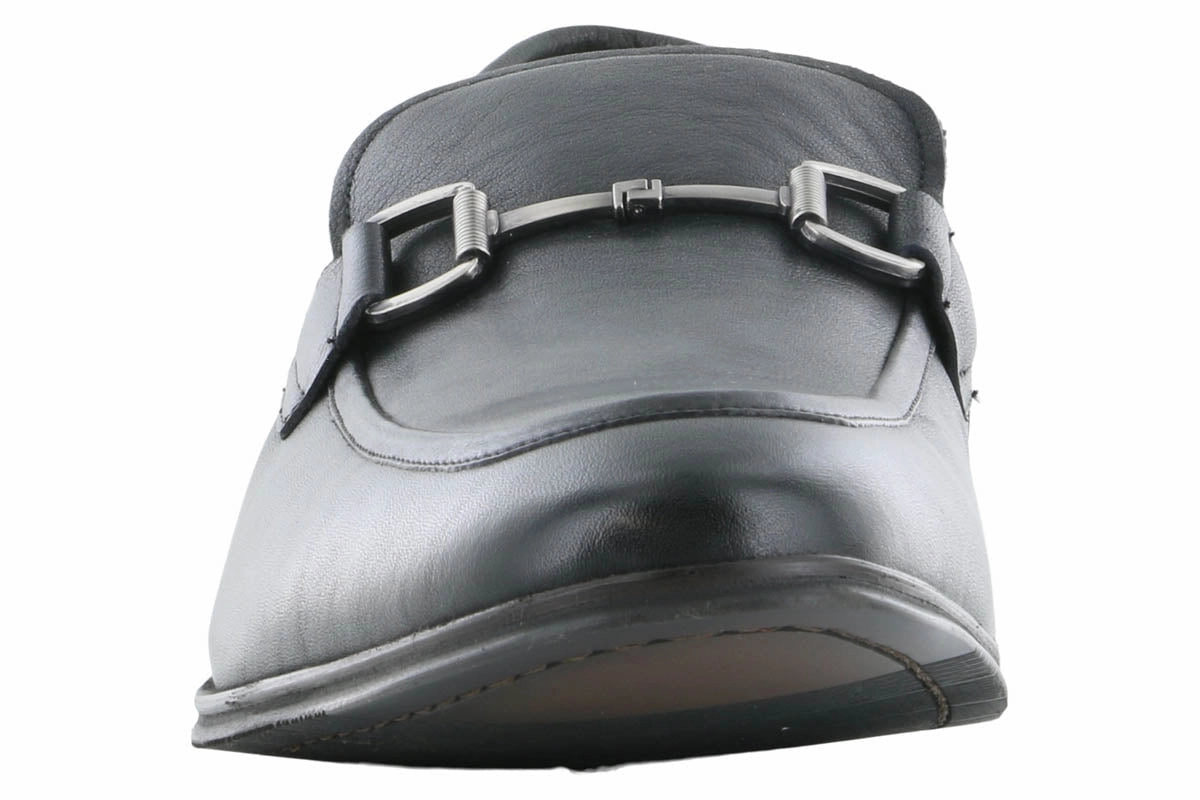 Steve Madden Aahron Black Leather Dress Loafer Gala Fit Success Walk