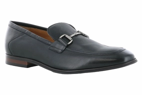 Micro Texture Steve Madden Aahron Black Leather Dress Loafer Boss Mode Steve Madden Aahron Black Leather Dress Loafer