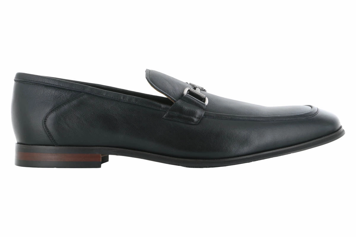 Steve Madden Aahron Black Leather Dress Loafer Groom Shade