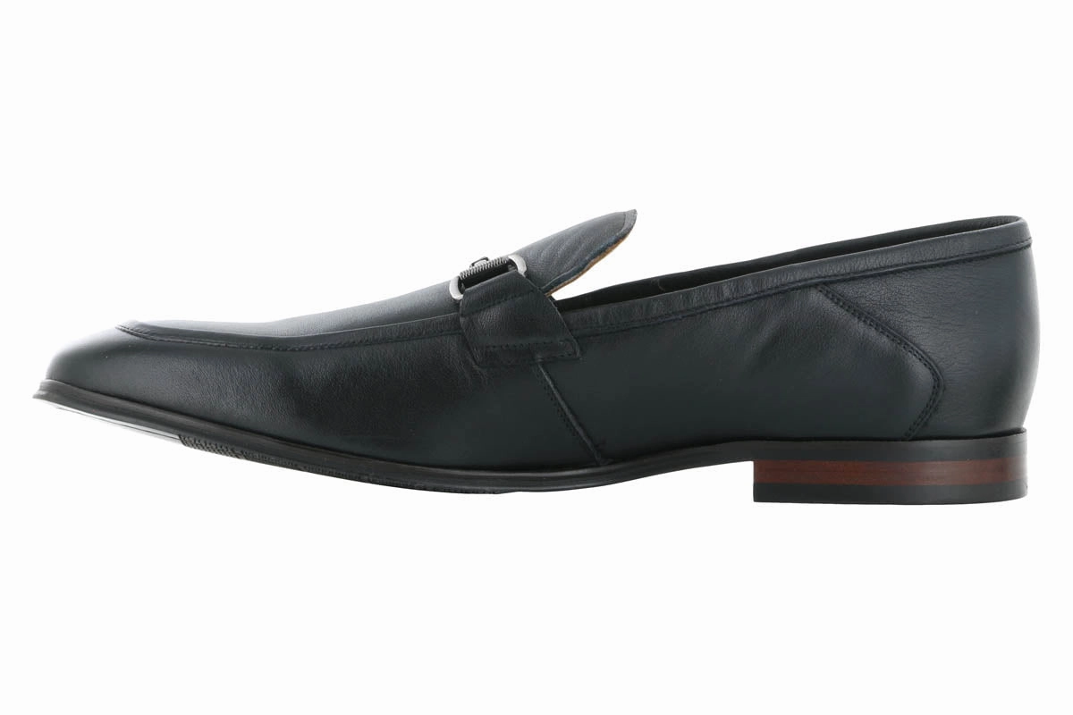 Perfect Match Double Layered Outsole Steve Madden Aahron Black Leather Dress Loafer