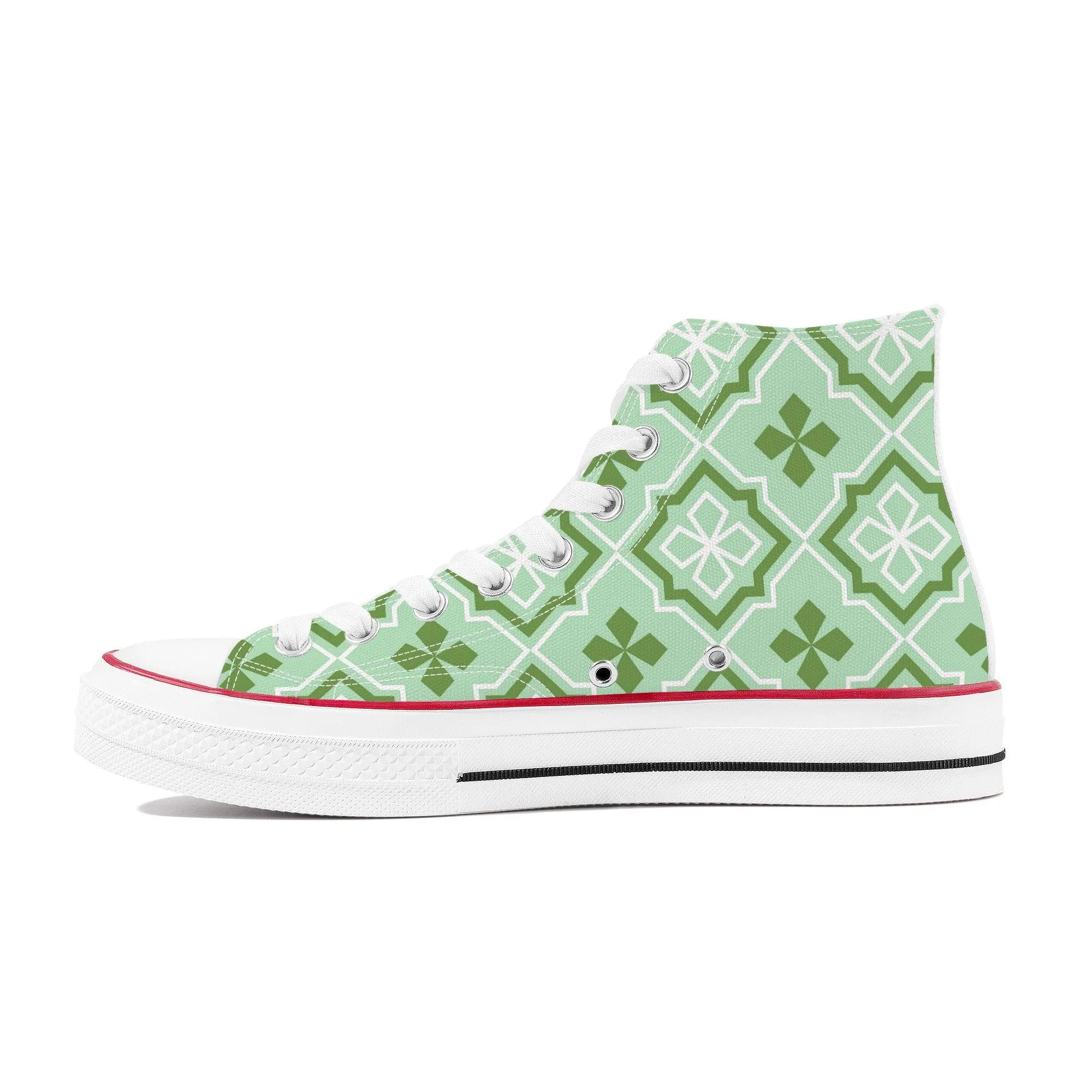 Midori 緑 - Green (Mint) High Top Canvas Shoes