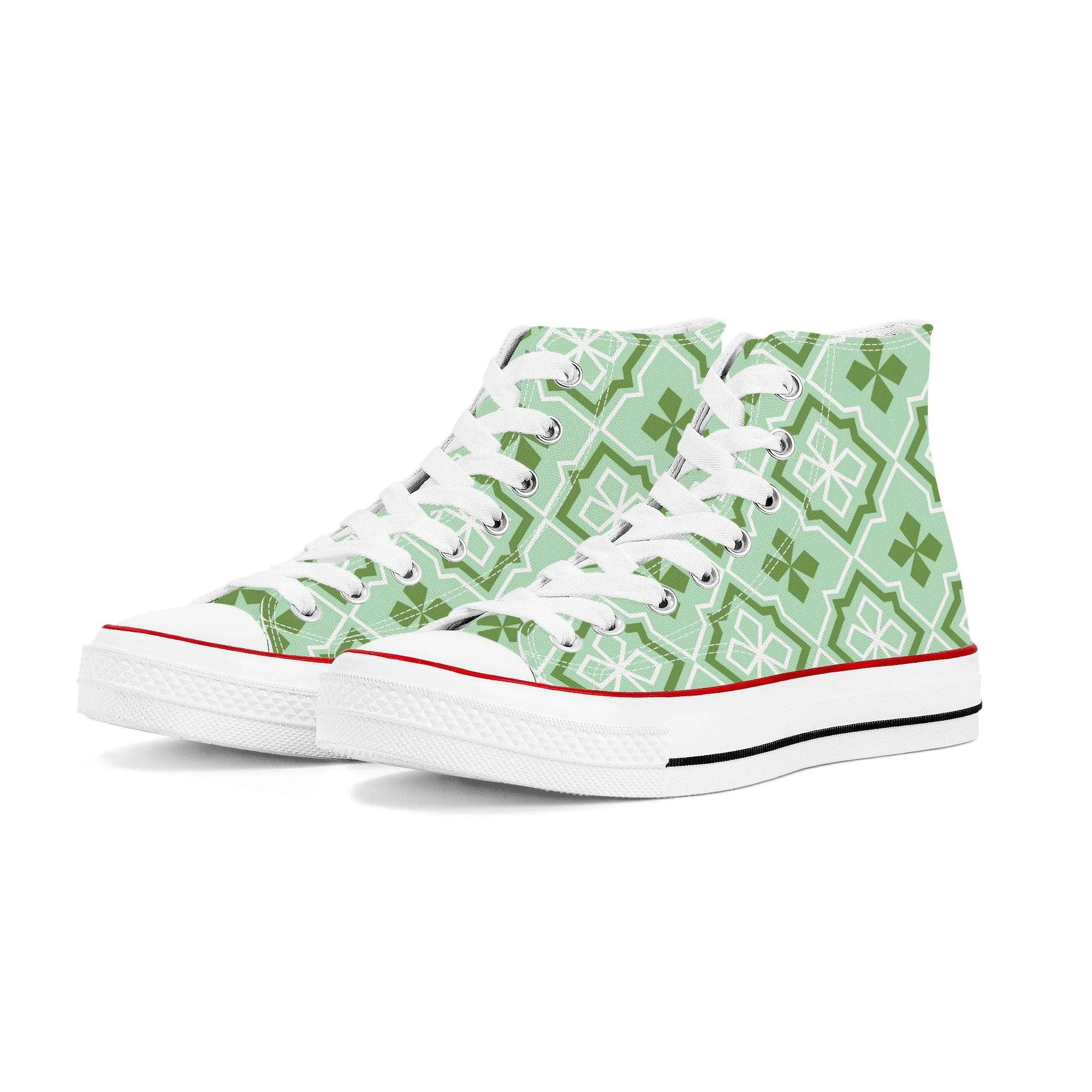 Midori 緑 - Green (Mint) High Top Canvas Shoes
