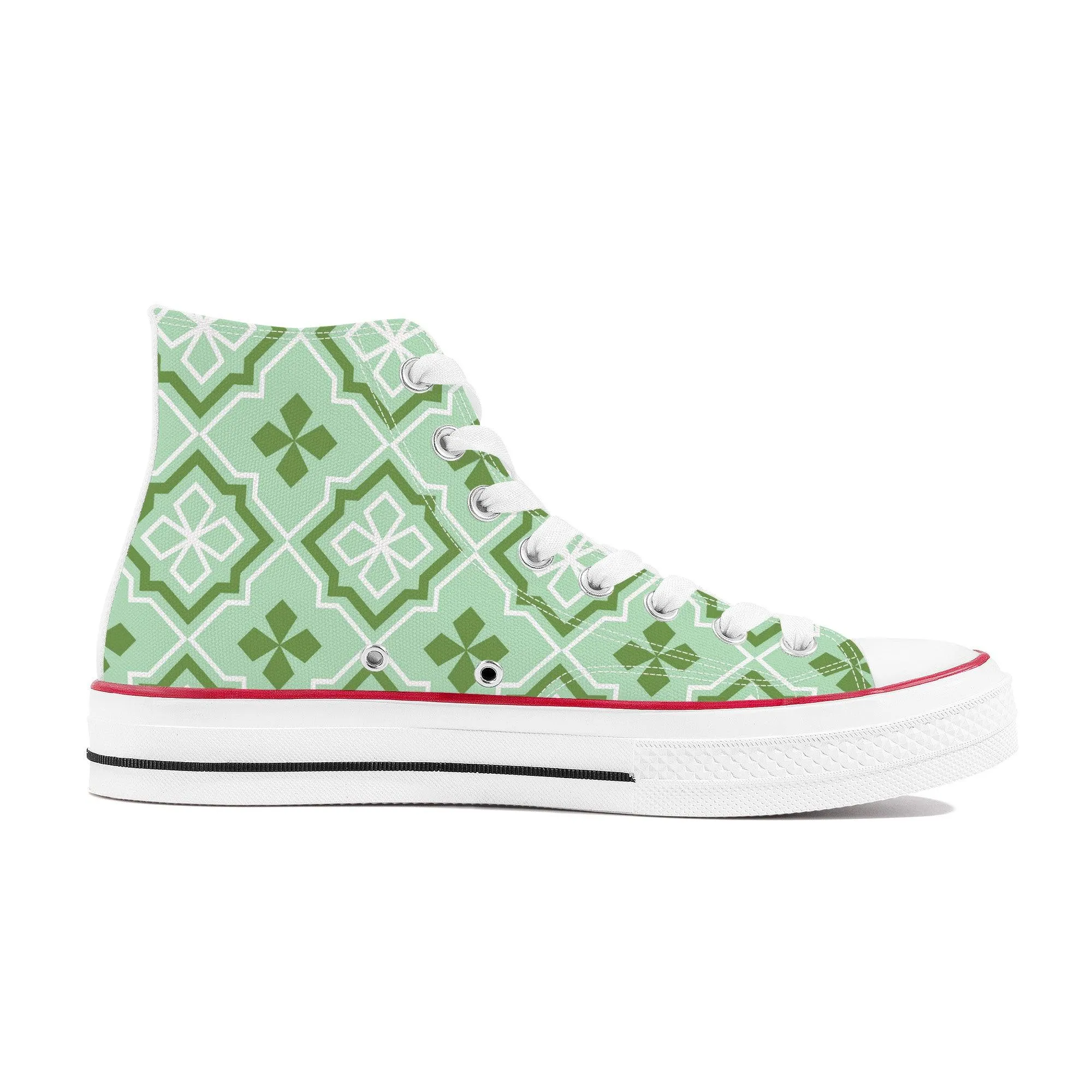 Midori 緑 - Green (Mint) High Top Canvas Shoes