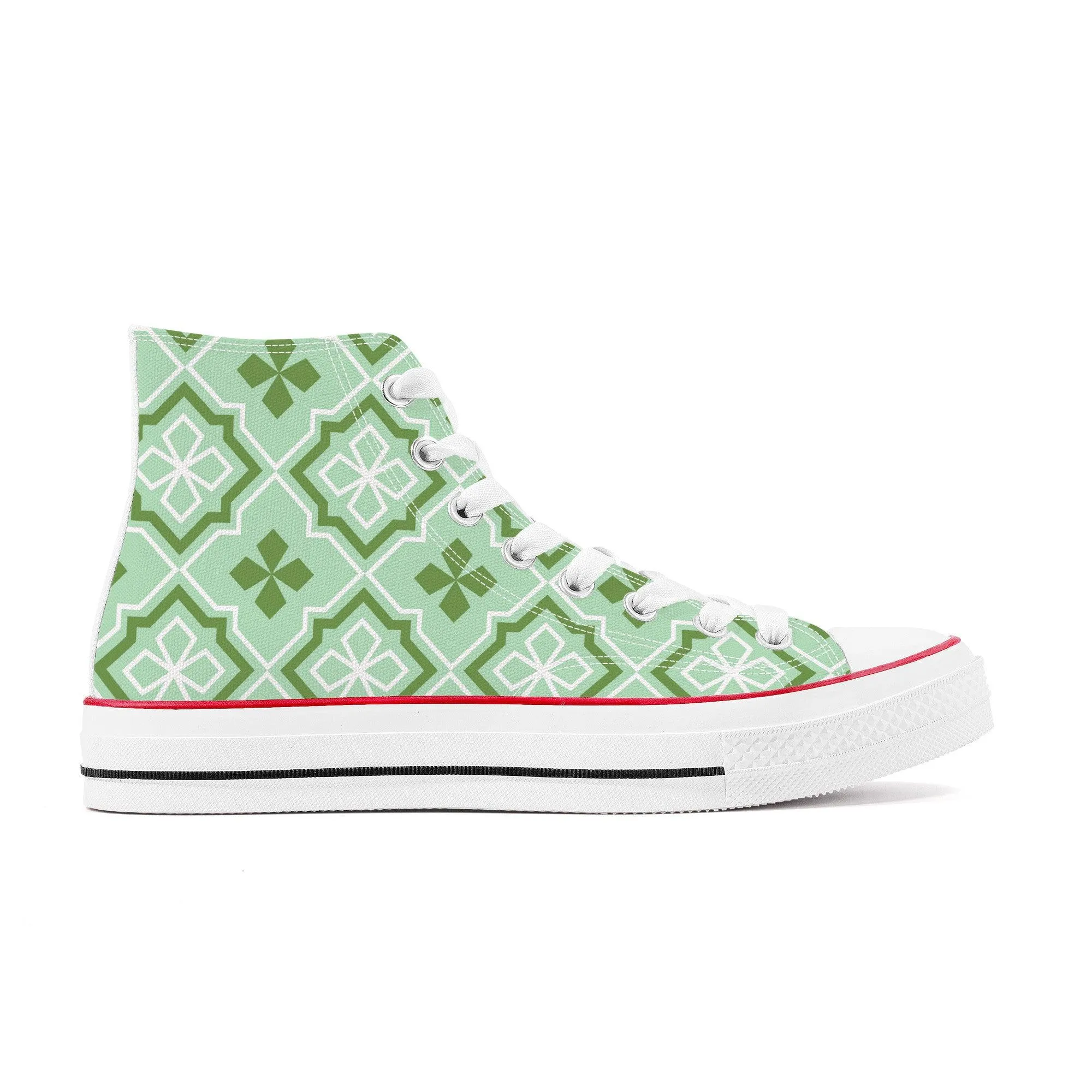 Midori 緑 - Green (Mint) High Top Canvas Shoes