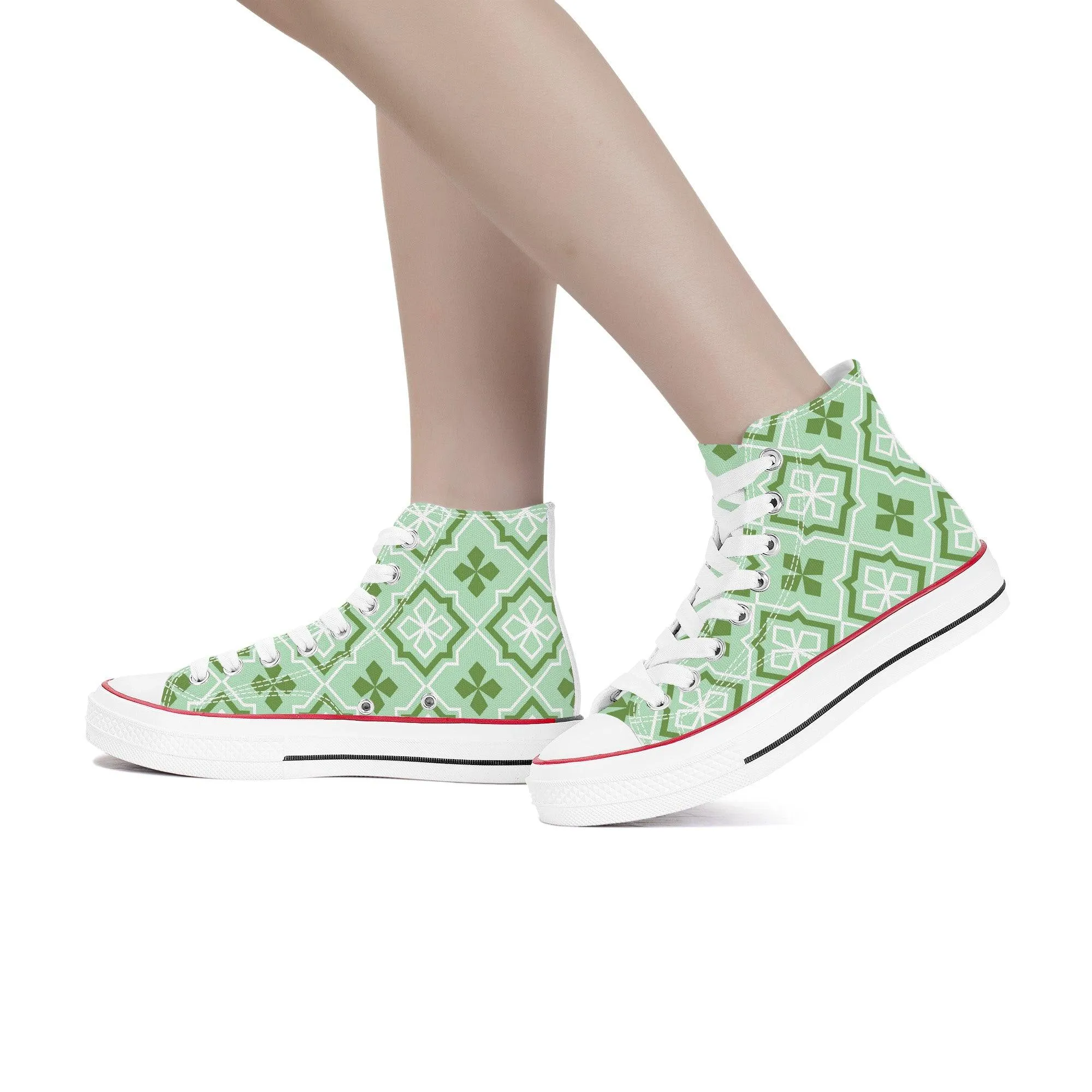Midori 緑 - Green (Mint) High Top Canvas Shoes