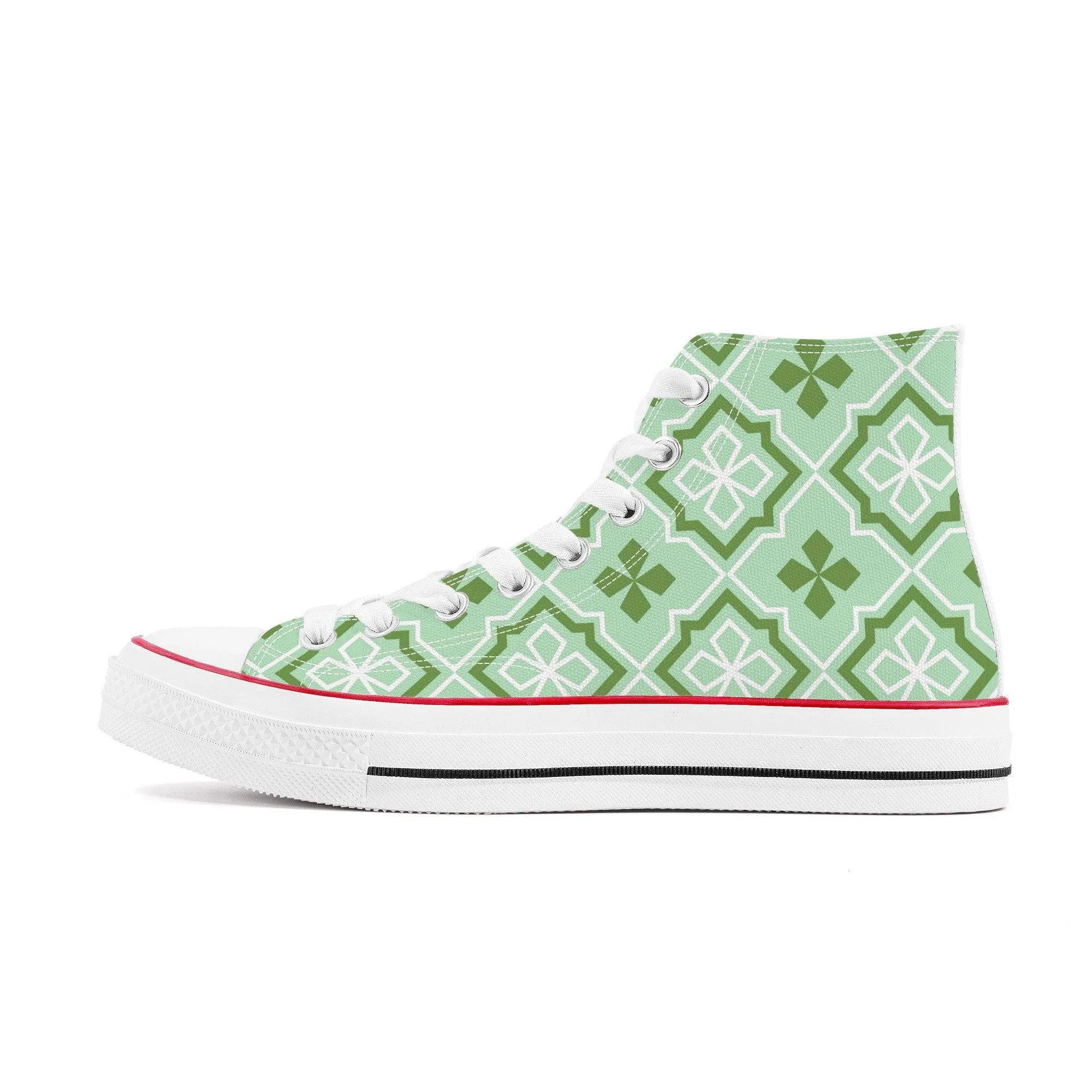 Midori 緑 - Green (Mint) High Top Canvas Shoes