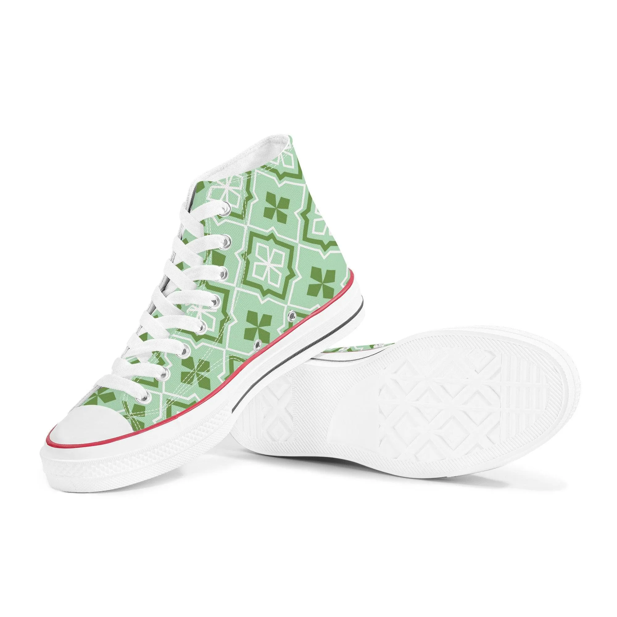 Midori 緑 - Green (Mint) High Top Canvas Shoes
