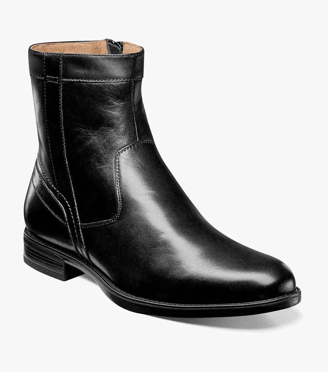 Midtown Plain Toe Zip Boot-Black | Florsheim darkest