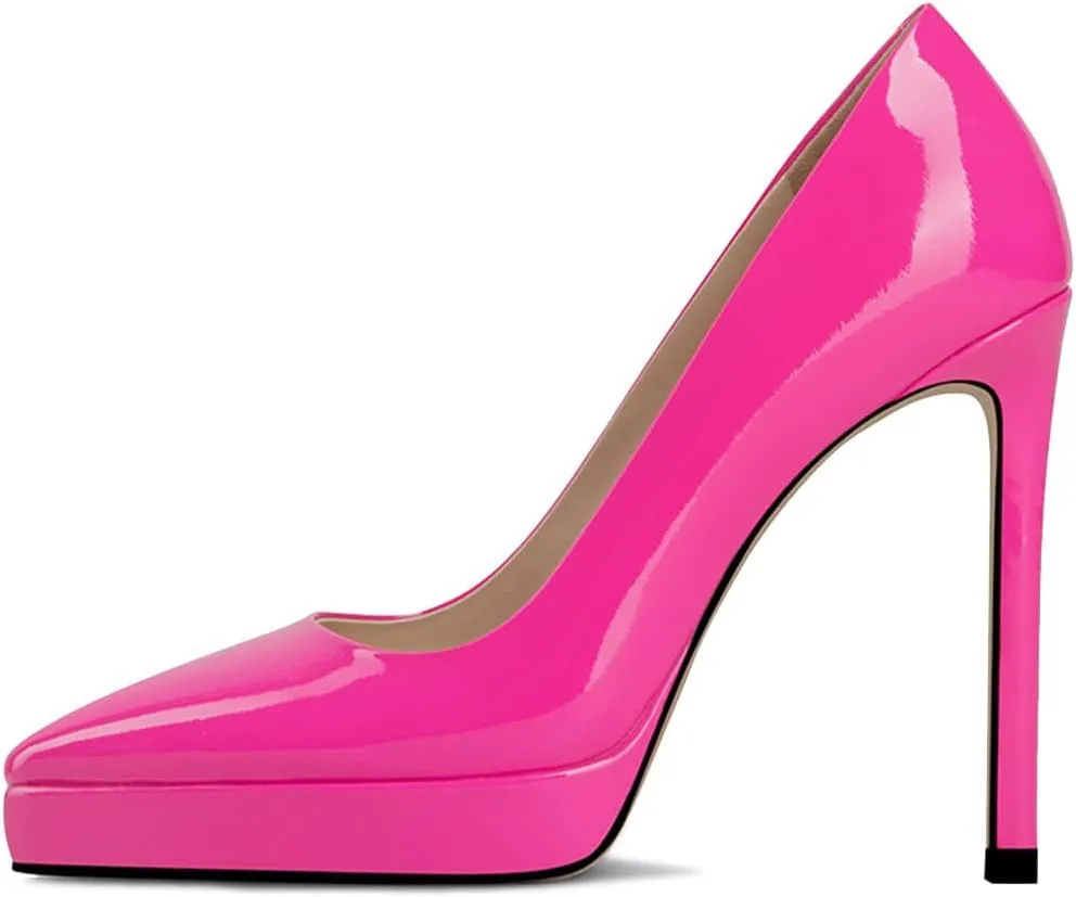 Milooey shoes Women Closed Pointed Toe Slip On Platform Pumps Sexy Stiletto High Heels Lady Elegant Dress Formal Shoes Size 4-16 Us