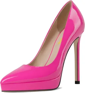Milooey shoes Women Closed Pointed Toe Slip On Platform Pumps Sexy Stiletto High Heels Lady Elegant Dress Formal Shoes Size 4-16 Us