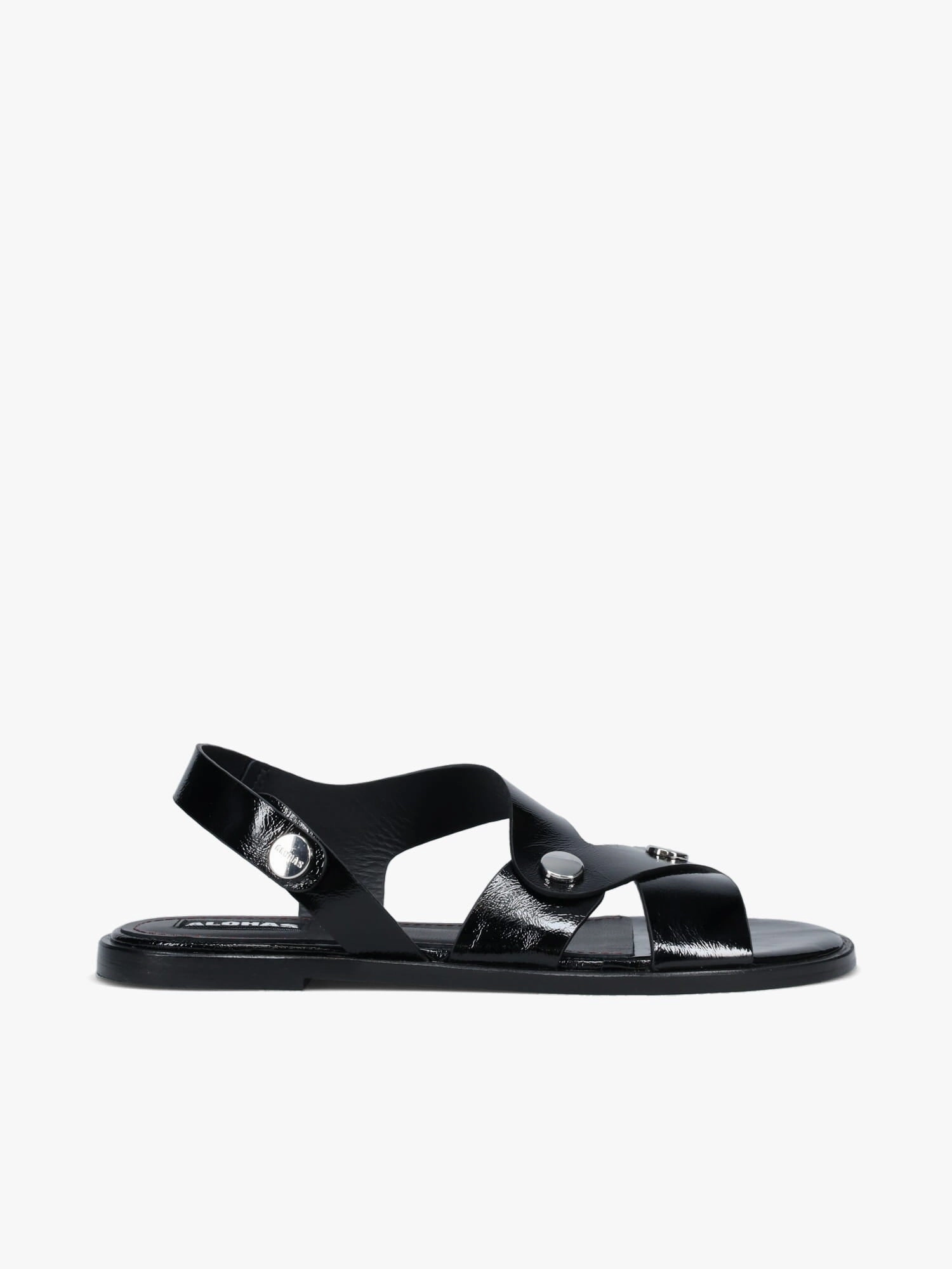 Mindy Black Onix Leather Contoured Arch Shape
