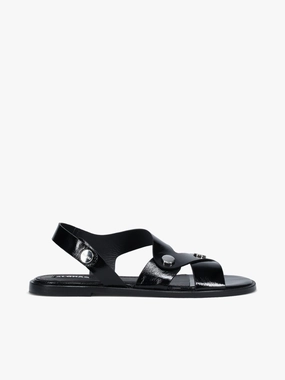 Mindy Black Onix Leather Flexible Mindy Black Onix Leather Contoured Arch Shape