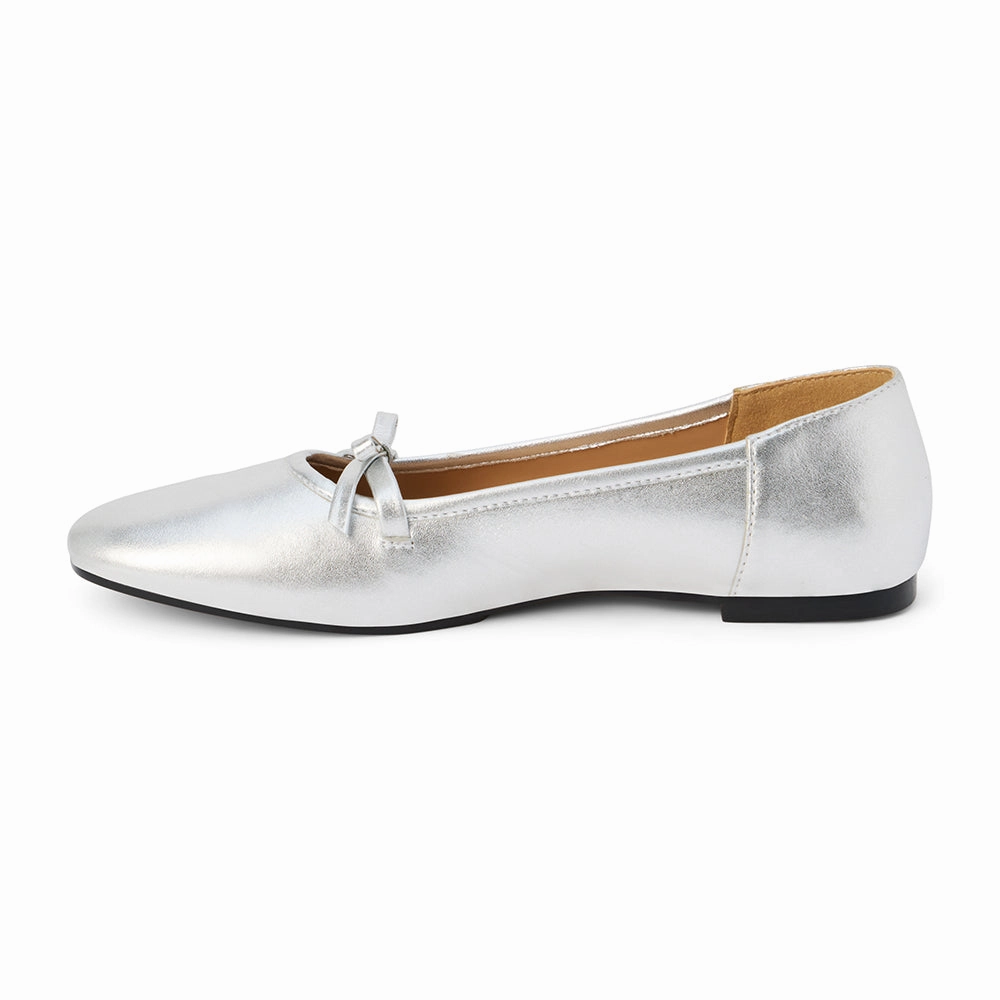 Missy Ballet Flat - Silver Lace Accent Eva Midsole