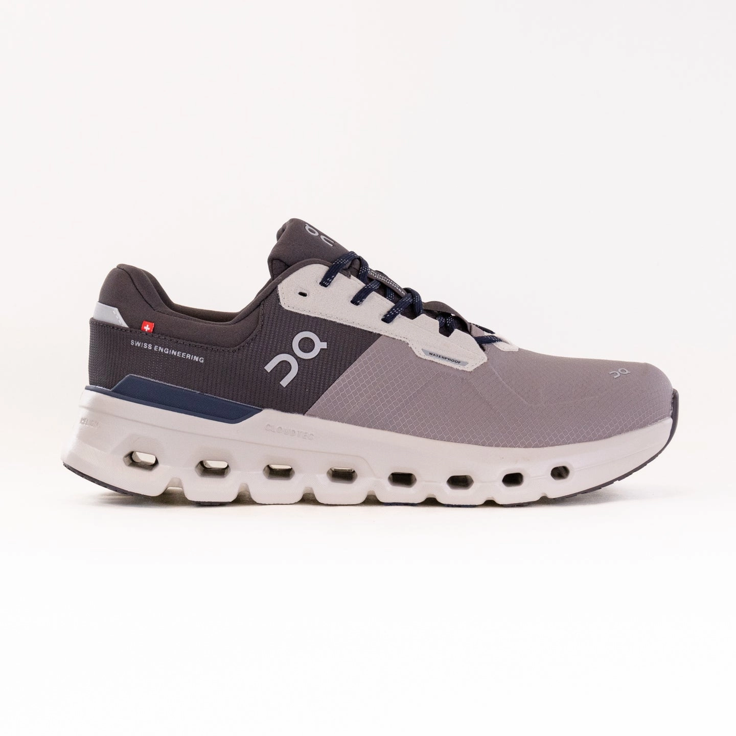 On Cloudrunner Waterproof 2 (Men's) - Zinc/Midnight Blown Rubber Outsole Clean Stitch