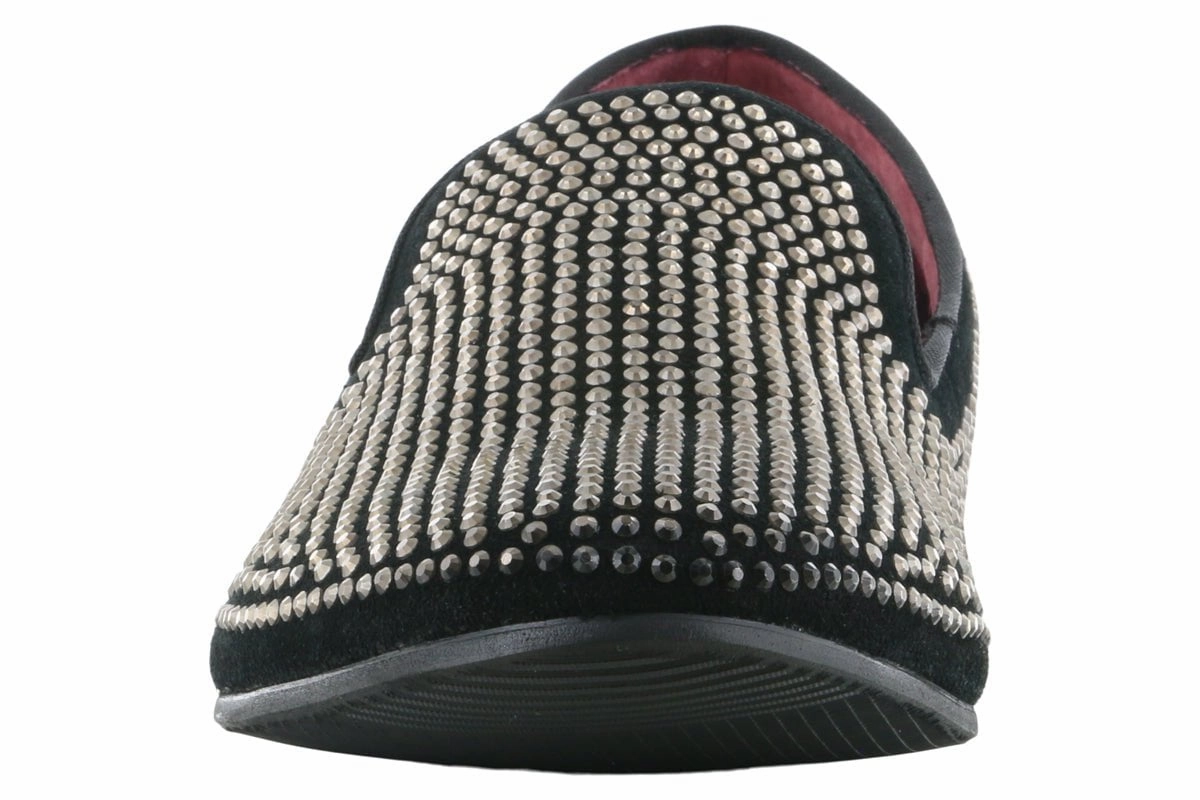 Steve Madden Caviarr Silver Rhinestone Loafer Smart Shoes