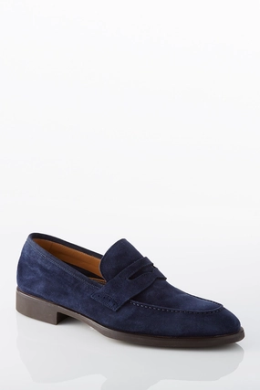 Modern Walk David August Suede Penny Loafer in Cosmos Blue David August Suede Penny Loafer in Cosmos Blue High-Quality Materials Simple Match