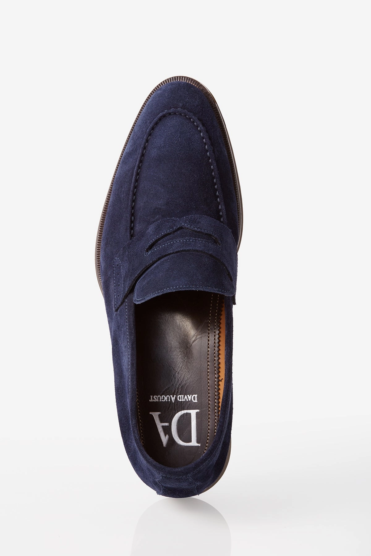 Smooth Step David August Suede Penny Loafer in Cosmos Blue