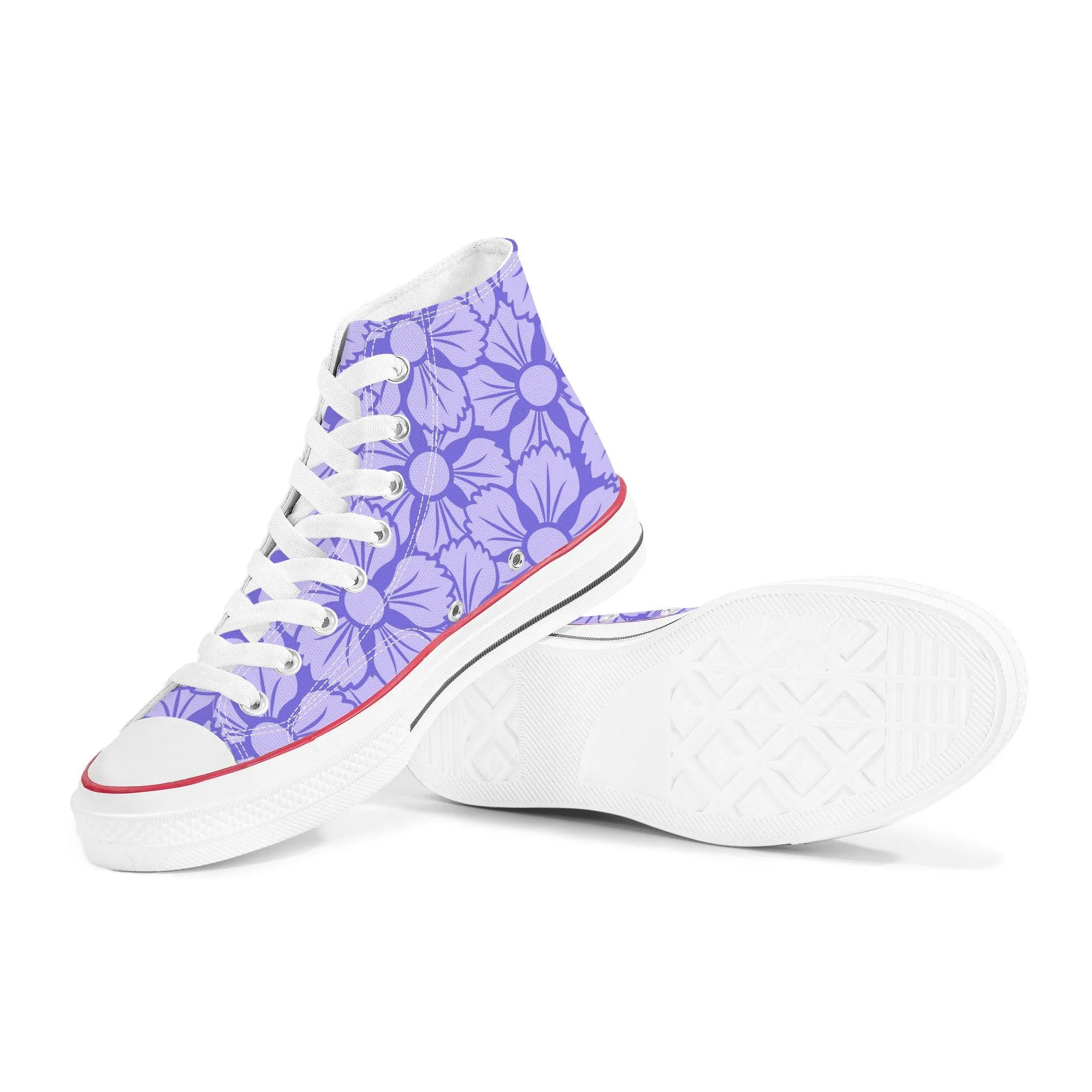 Murasaki 紫 - Purple High Top Canvas Shoes