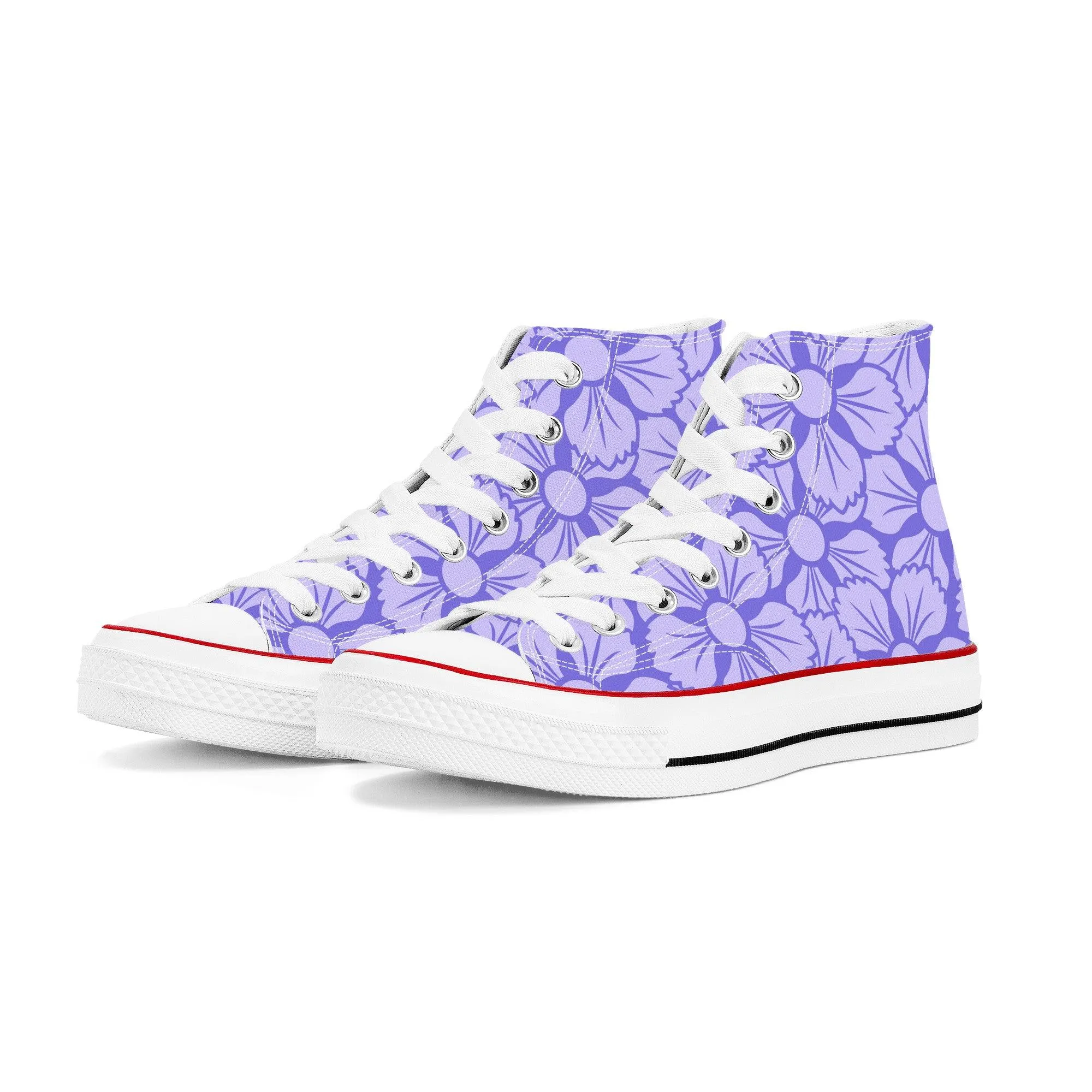 Murasaki 紫 - Purple High Top Canvas Shoes