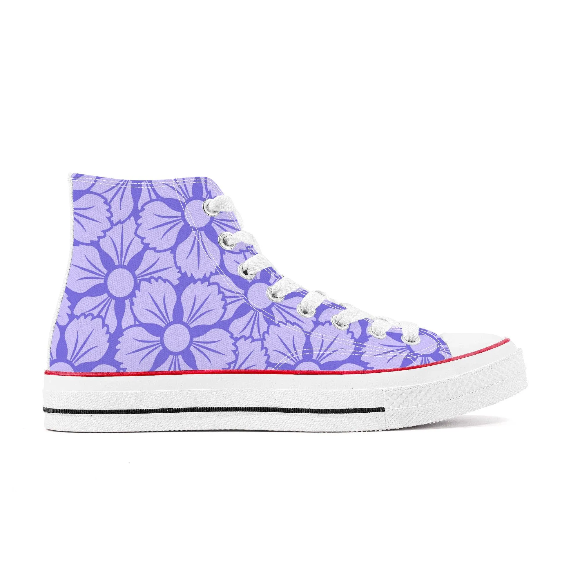 Murasaki 紫 - Purple High Top Canvas Shoes