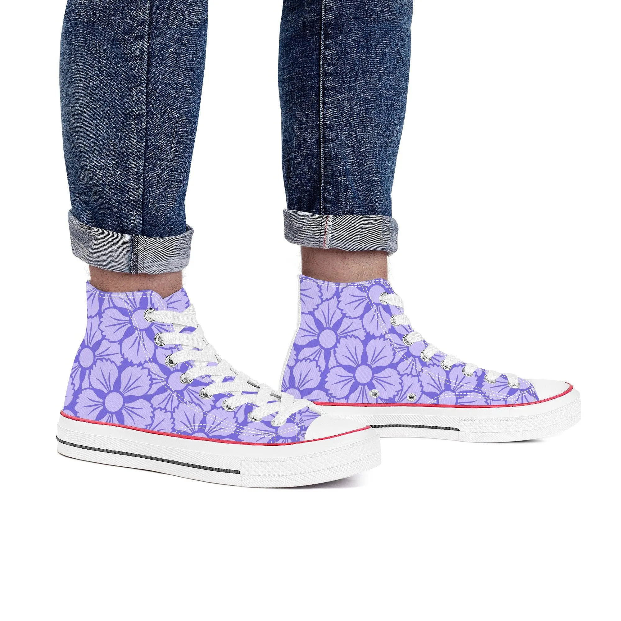 Murasaki 紫 - Purple High Top Canvas Shoes