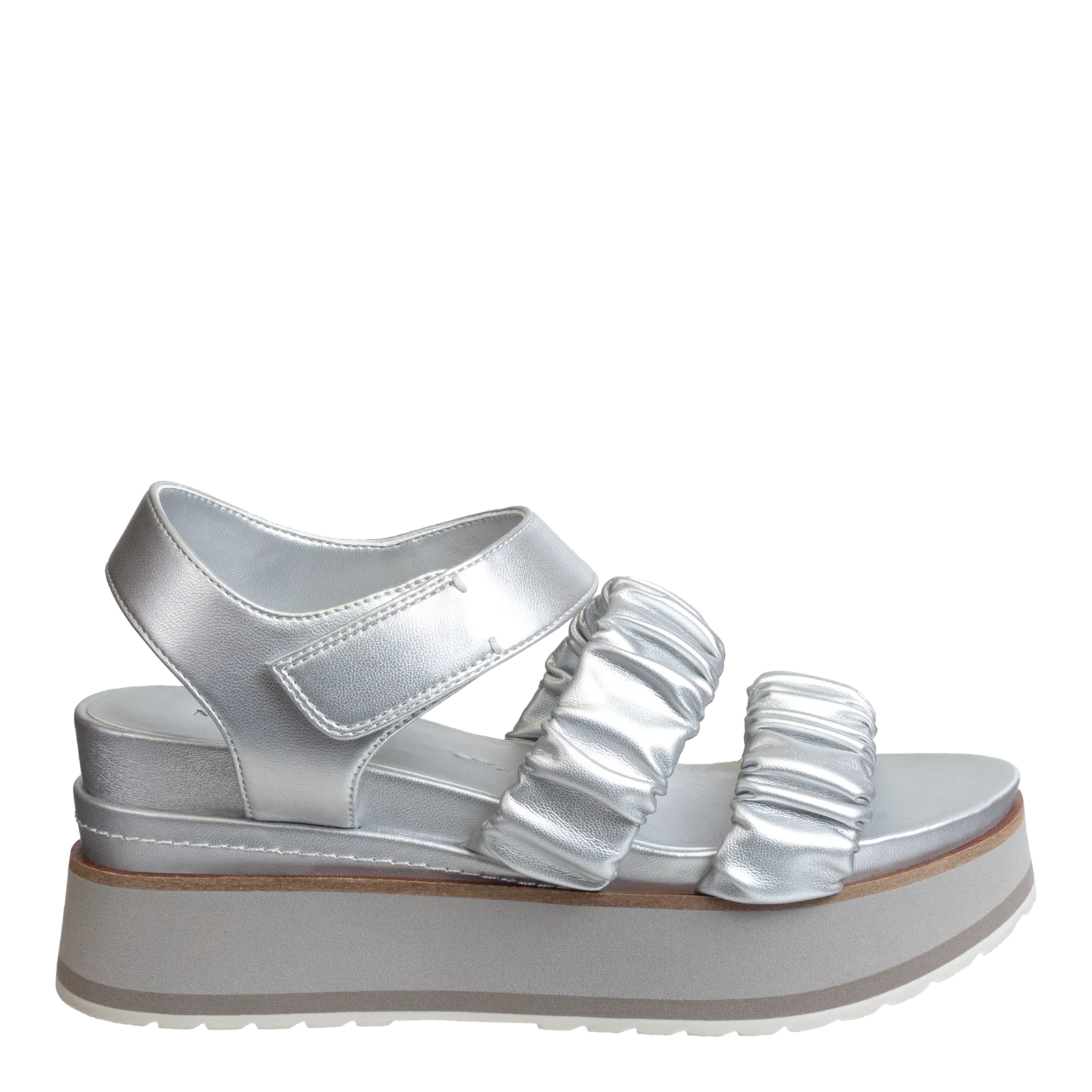 NAKED FEET - SENSOR in SILVER Platform Sandals