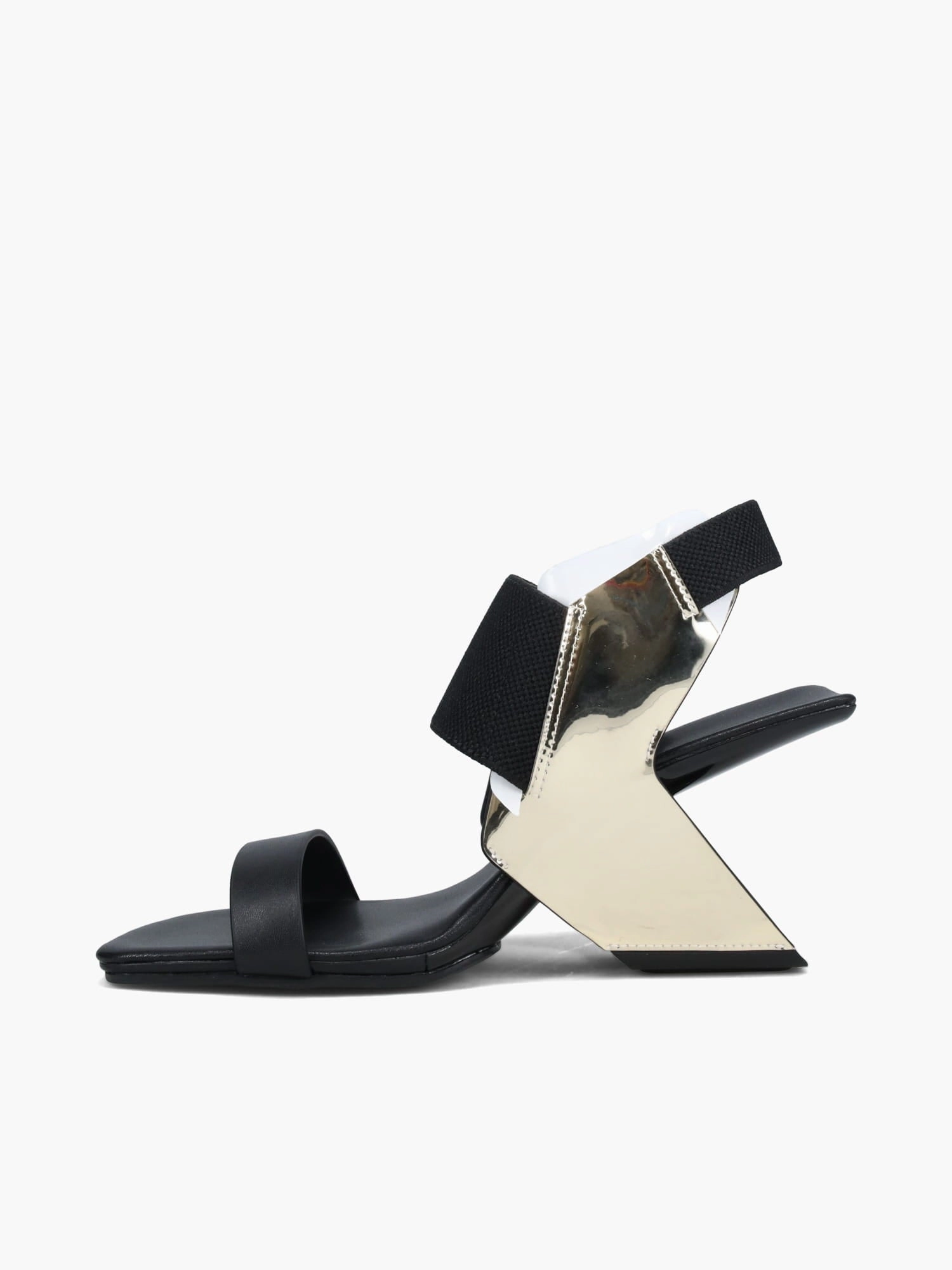 Stylish Open-toe Sandals Loop Reiki Hi Mirror Gold Nappa