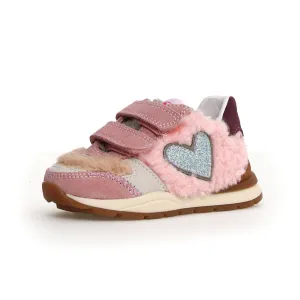 Naturino Quelly VL | Suede/Pink Fur Kids Sneakers