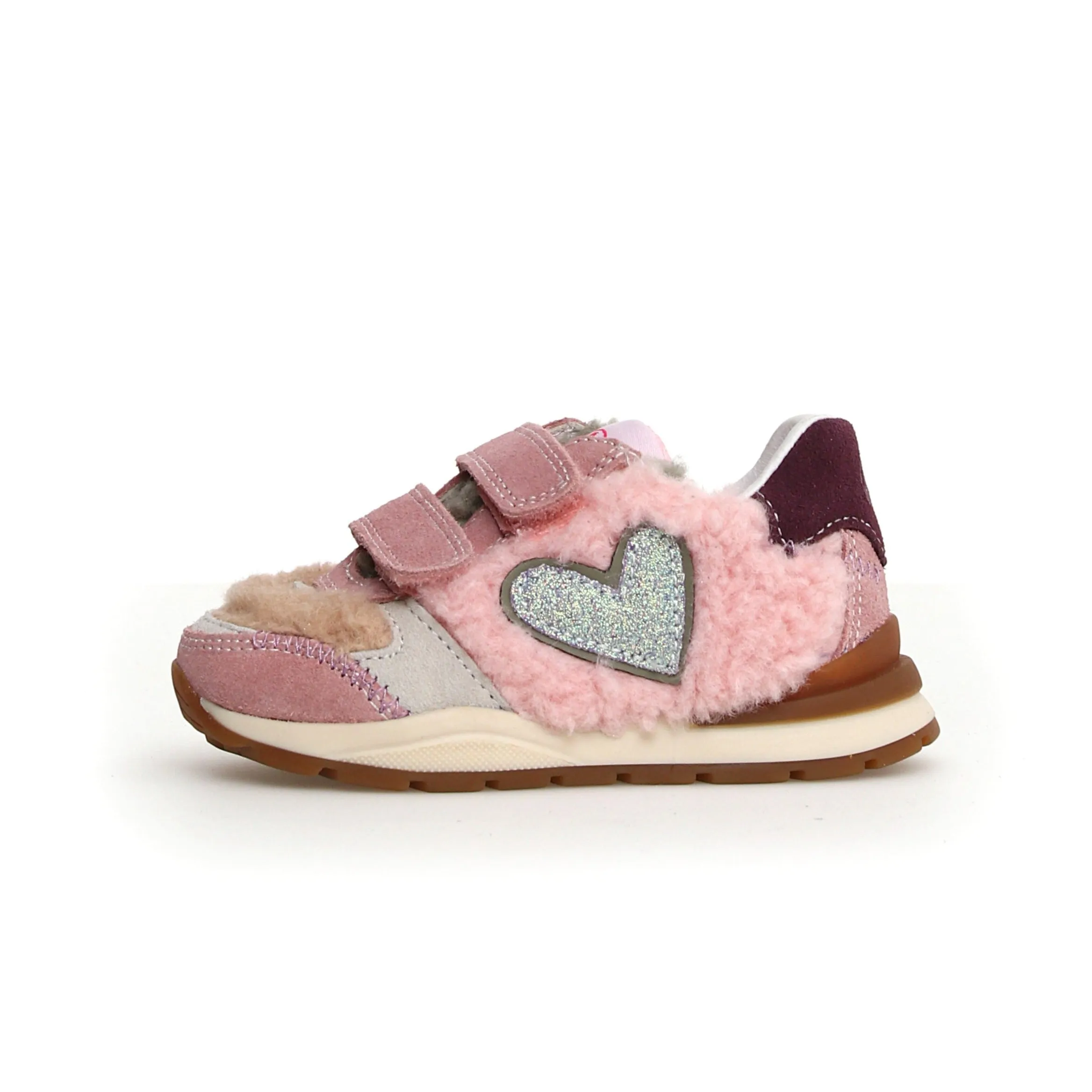 Naturino Quelly VL | Suede/Pink Fur Kids Sneakers